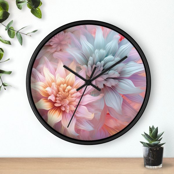 Pastel Fantasy Baroque Floral 03 - Wood Frame Wall Clock - Image 6