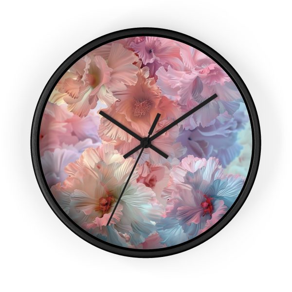 Floral Nebula 02 - Wood Frame Wall Clock - Image 4