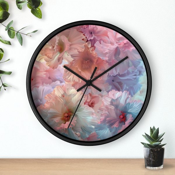 Floral Nebula 02 - Wood Frame Wall Clock - Image 6