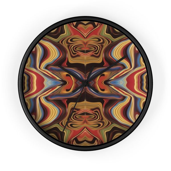 Lipnotic Kaleidoscope Background 01 - Wood Frame Wall Clock