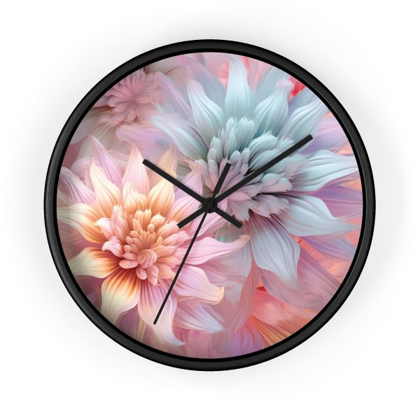 Pastel Fantasy Baroque Floral 03 - Wood Frame Wall Clock - Image 4