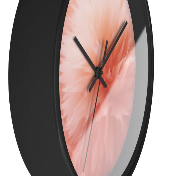 Lovely Fuzzy Buds in Peach 03 - Wood Frame Wall Clock - Image 5