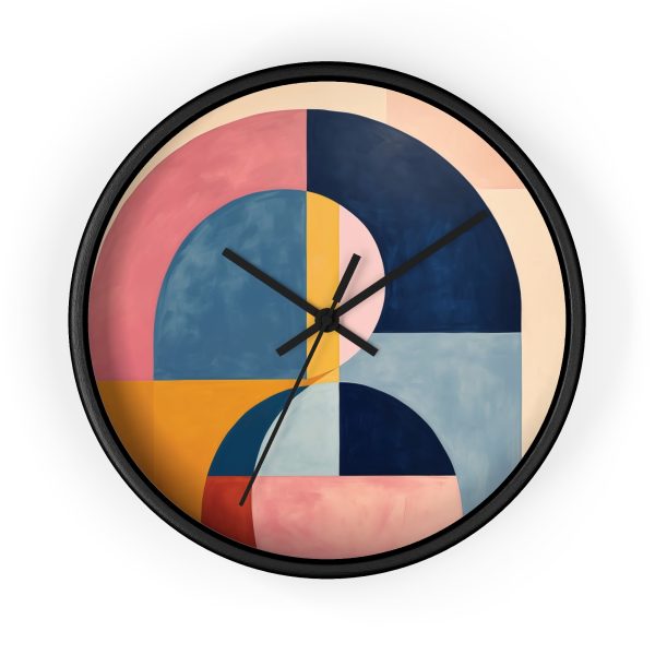 Soft Geometric Windows - Wood Frame Wall Clock - Image 4