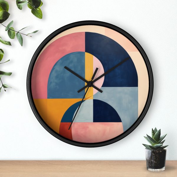 Soft Geometric Windows - Wood Frame Wall Clock - Image 6