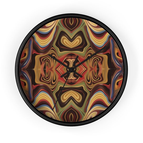 Lipnotic Kaleidoscope Background 02 - Wood Frame Wall Clock