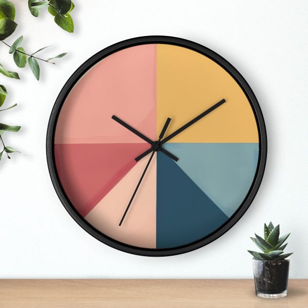 Soft Geometric Pyramid 02 - Wood Frame Wall Clock - Image 6