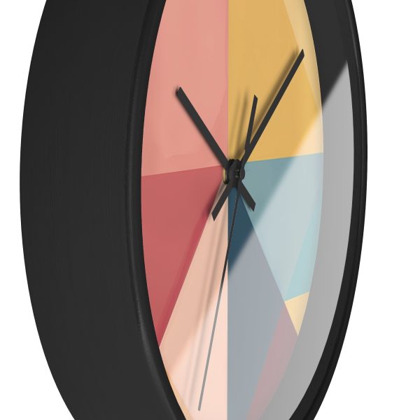 Soft Geometric Pyramid 03 - Wood Frame Wall Clock - Image 5