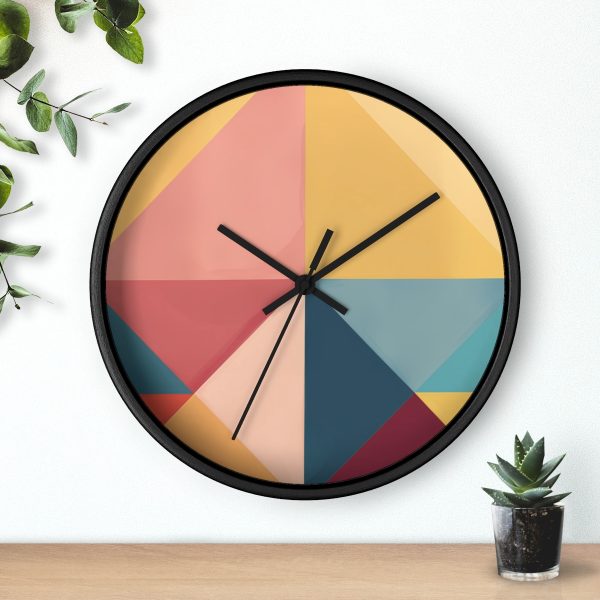 Soft Geometric Pyramid 03 - Wood Frame Wall Clock - Image 6