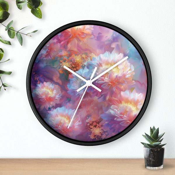 Floral Nebula 04 - Wood Frame Wall Clock - Image 9