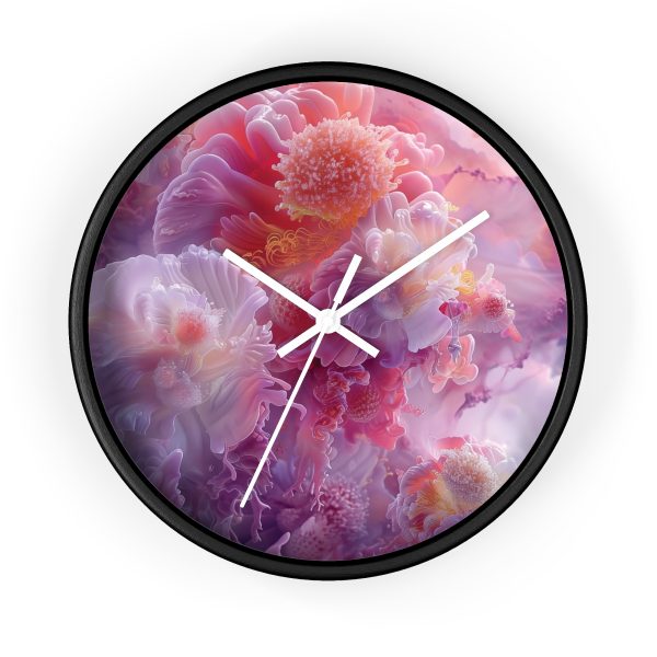 Floral Nebula 05 - Wood Frame Wall Clock - Image 7