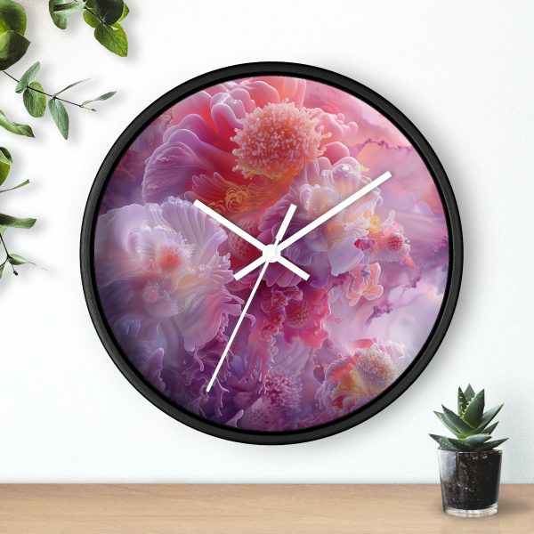 Floral Nebula 05 - Wood Frame Wall Clock - Image 9