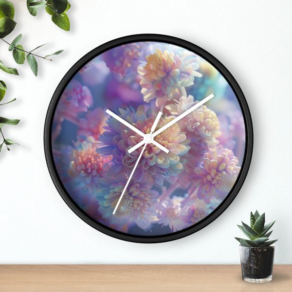 Floral Nebula 06 - Wood Frame Wall Clock - Image 6