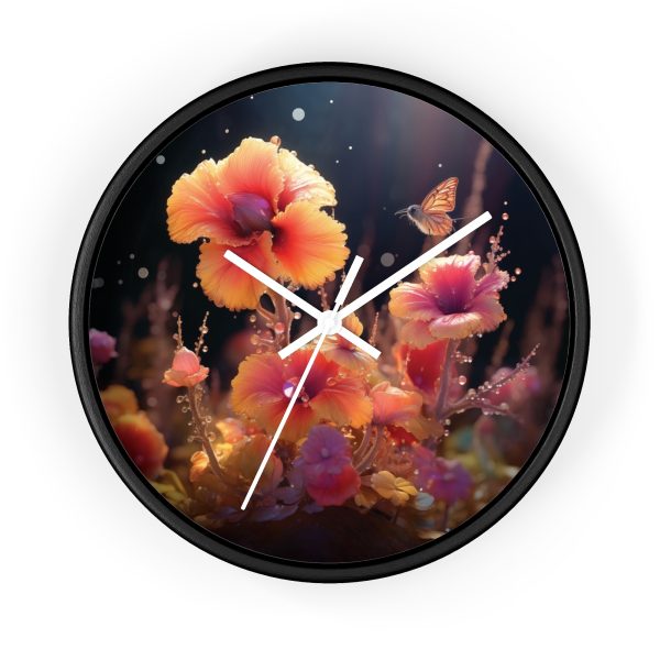 Bright Fantasy Floral 01 - Wood Frame Wall Clock - Image 7