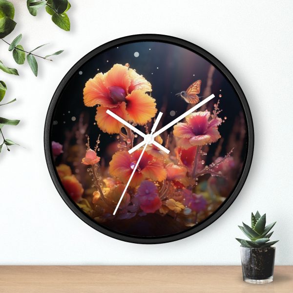 Bright Fantasy Floral 01 - Wood Frame Wall Clock - Image 9