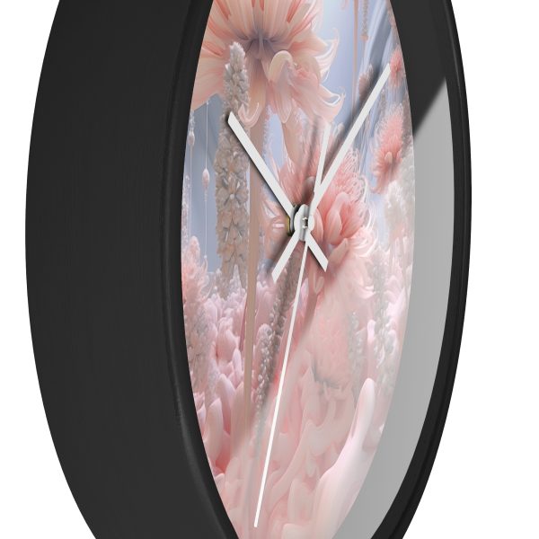 Foamy Floral Fusion 01 - Wood Frame Wall Clock - Image 8