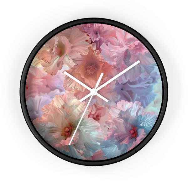 Floral Nebula 02 - Wood Frame Wall Clock - Image 7