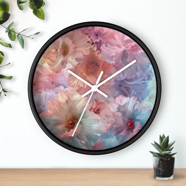 Floral Nebula 02 - Wood Frame Wall Clock - Image 9