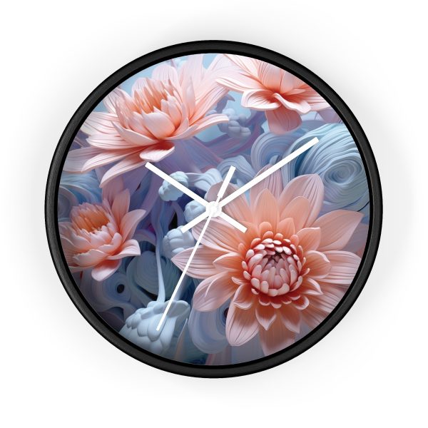 Foamy Floral Fusion 02 - Wood Frame Wall Clock - Image 7