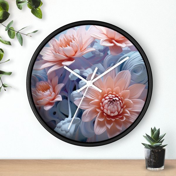 Foamy Floral Fusion 02 - Wood Frame Wall Clock - Image 9