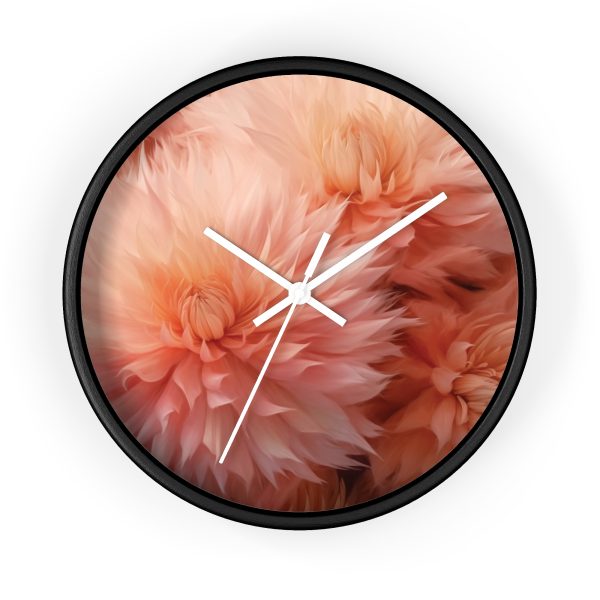 Lovely Fuzzy Buds in Peach 01 - Wood Frame Wall Clock - Image 7