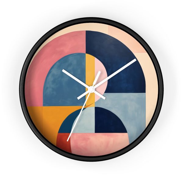 Soft Geometric Windows - Wood Frame Wall Clock - Image 7