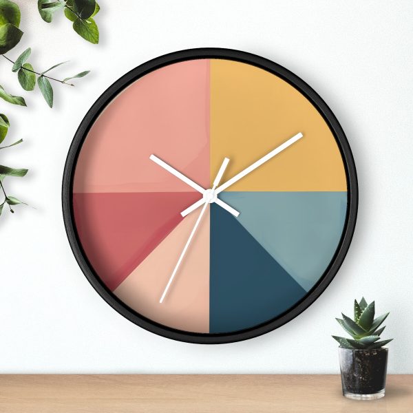 Soft Geometric Pyramid 02 - Wood Frame Wall Clock - Image 9