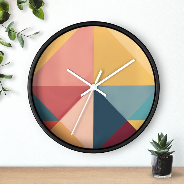 Soft Geometric Pyramid 03 - Wood Frame Wall Clock - Image 9