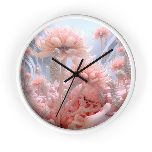 Foamy Floral Fusion 01 - Wood Frame Wall Clock - Image 10