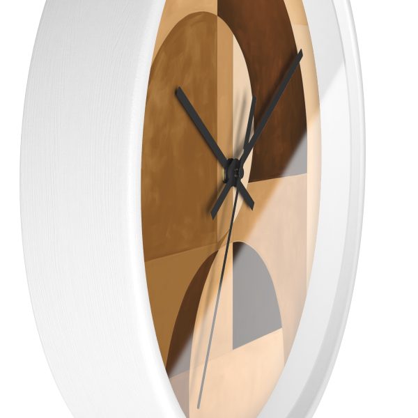 Soft Geometric Windows in Honey Yellow Tone - Wood Frame Wall Clock - Image 11