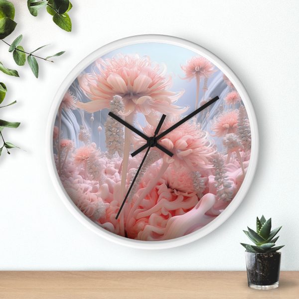 Foamy Floral Fusion 01 - Wood Frame Wall Clock - Image 12