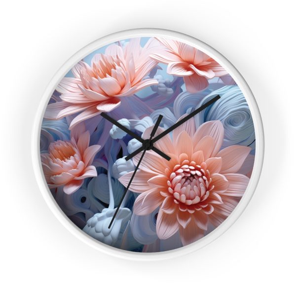 Foamy Floral Fusion 02 - Wood Frame Wall Clock - Image 10