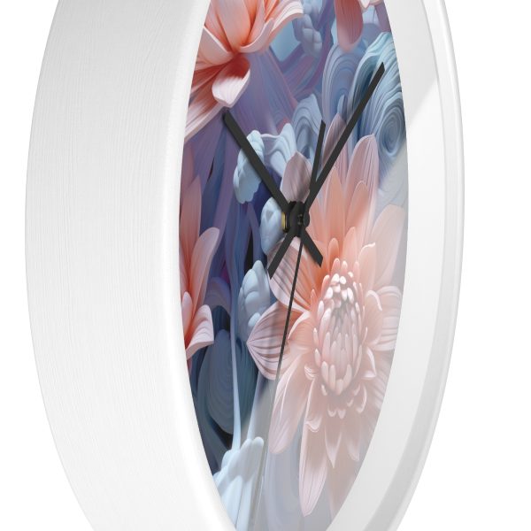 Foamy Floral Fusion 02 - Wood Frame Wall Clock - Image 11