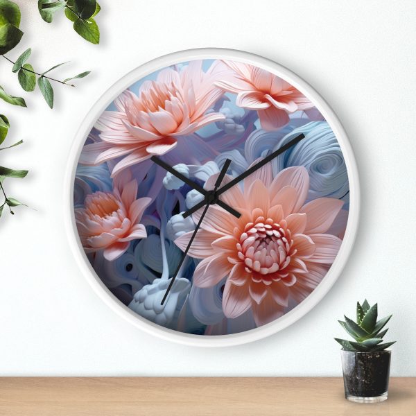 Foamy Floral Fusion 02 - Wood Frame Wall Clock - Image 12