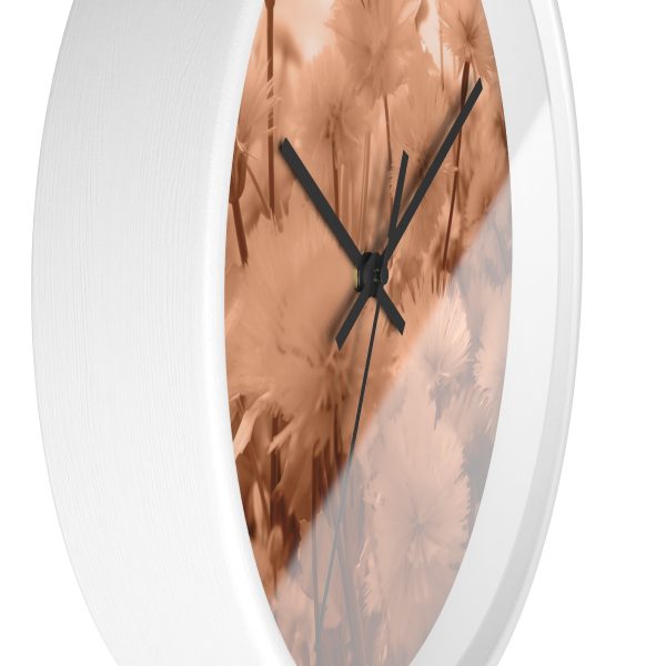 Fuzzy Dandelion Fantasy in Peach Fuzz Tone - Wood Frame Wall Clock - Image 11