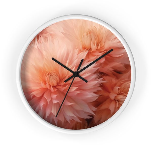 Lovely Fuzzy Buds in Peach 01 - Wood Frame Wall Clock - Image 10