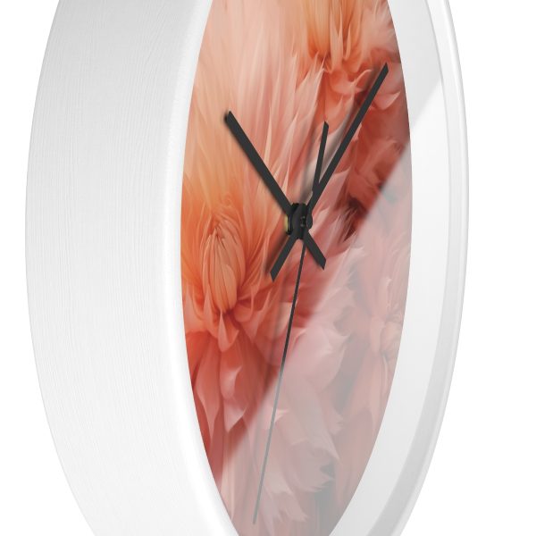 Lovely Fuzzy Buds in Peach 01 - Wood Frame Wall Clock - Image 11