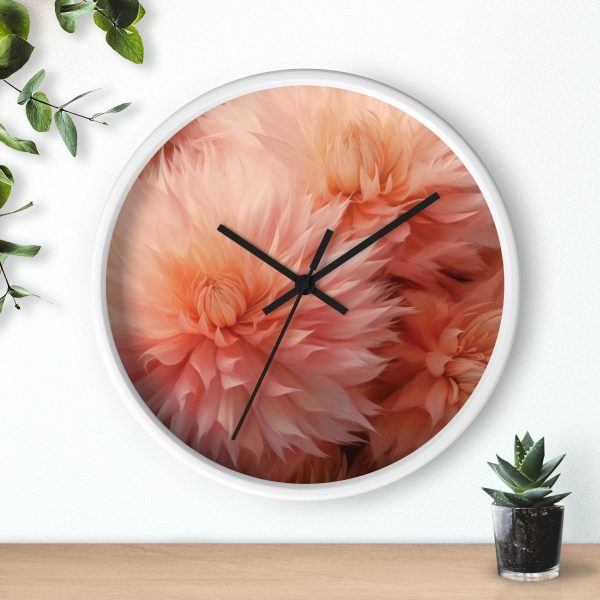 Lovely Fuzzy Buds in Peach 01 - Wood Frame Wall Clock - Image 12