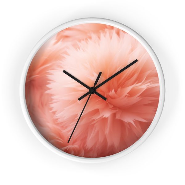 Lovely Fuzzy Buds in Peach 03 - Wood Frame Wall Clock - Image 10