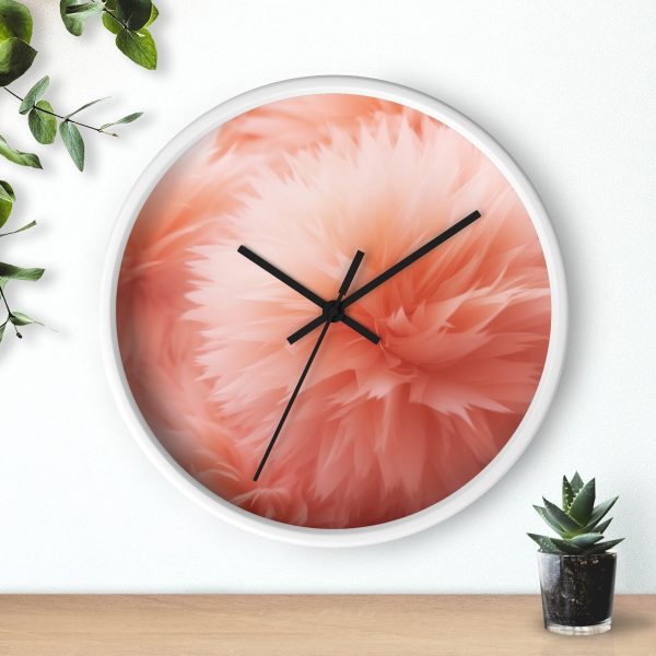 Lovely Fuzzy Buds in Peach 03 - Wood Frame Wall Clock - Image 12