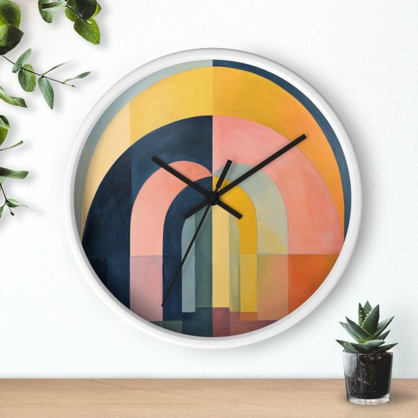 Soft Geometric Archways - Wood Frame Wall Clock - Image 12