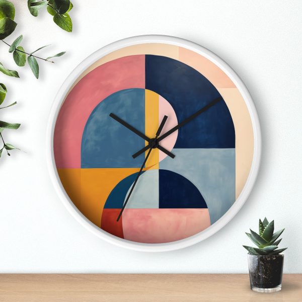 Soft Geometric Windows - Wood Frame Wall Clock - Image 12