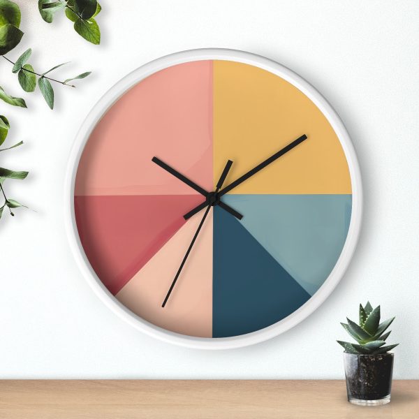 Soft Geometric Pyramid 02 - Wood Frame Wall Clock - Image 12