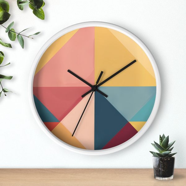 Soft Geometric Pyramid 03 - Wood Frame Wall Clock - Image 12