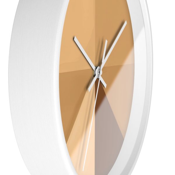 Soft Geometric Pyramid 02 in Honey Yellow Tone - Wood Frame Wall Clock - Image 14