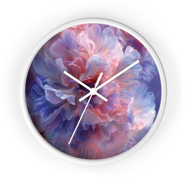 Floral Nebula 08 - Wood Frame Wall Clock