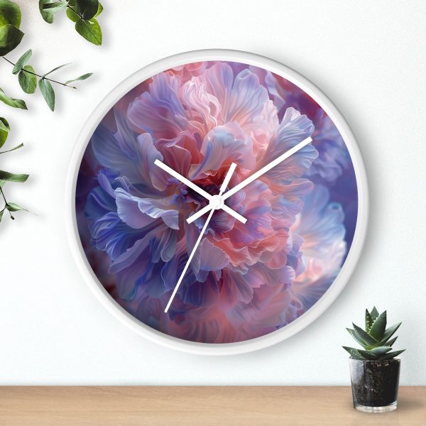 Floral Nebula 08 - Wood Frame Wall Clock - Image 3