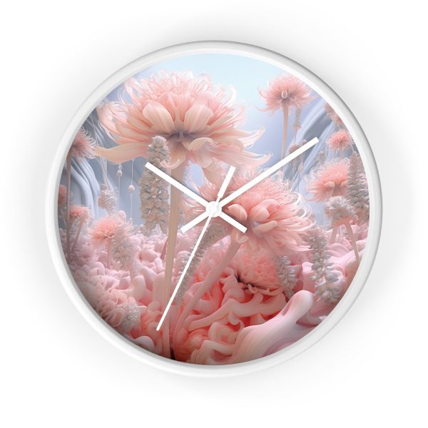 Foamy Floral Fusion 01 - Wood Frame Wall Clock - Image 13