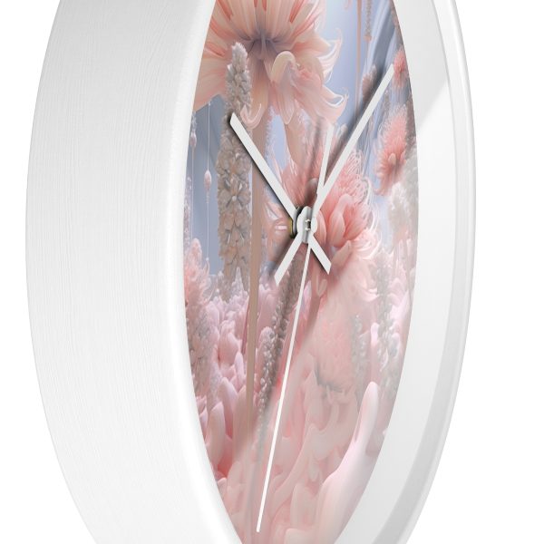 Foamy Floral Fusion 01 - Wood Frame Wall Clock - Image 14