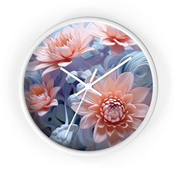 Foamy Floral Fusion 02 - Wood Frame Wall Clock - Image 13