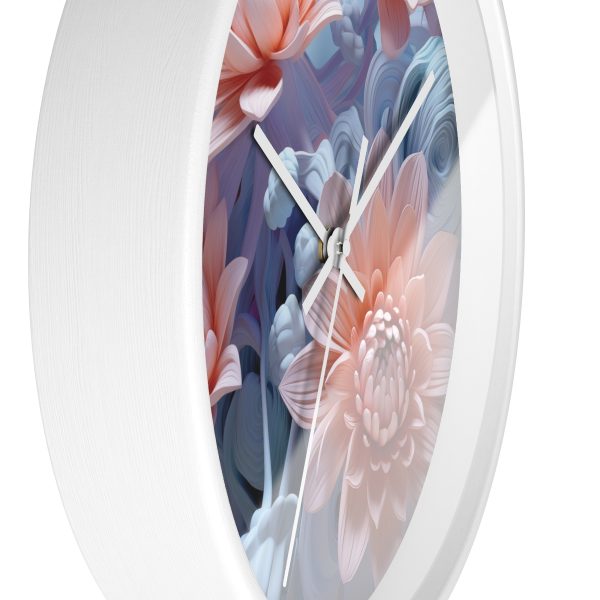 Foamy Floral Fusion 02 - Wood Frame Wall Clock - Image 14